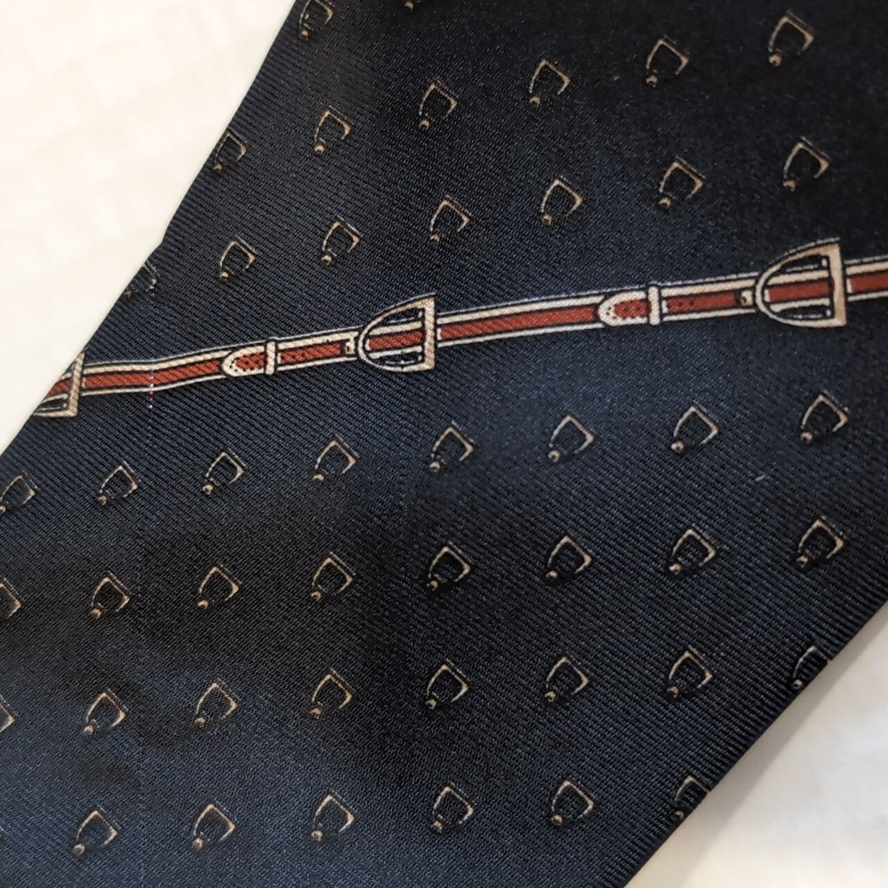 Leonard Cox Of Lexington, Kentucky silk stirrup Tie Equestrian Horse Racing